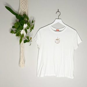 White Short Sleeve Pumpkin Shirt  (Size XXL)